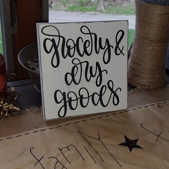 HANDMADE Other - NEW Handmade "Grocery & Dry Goods" Sign